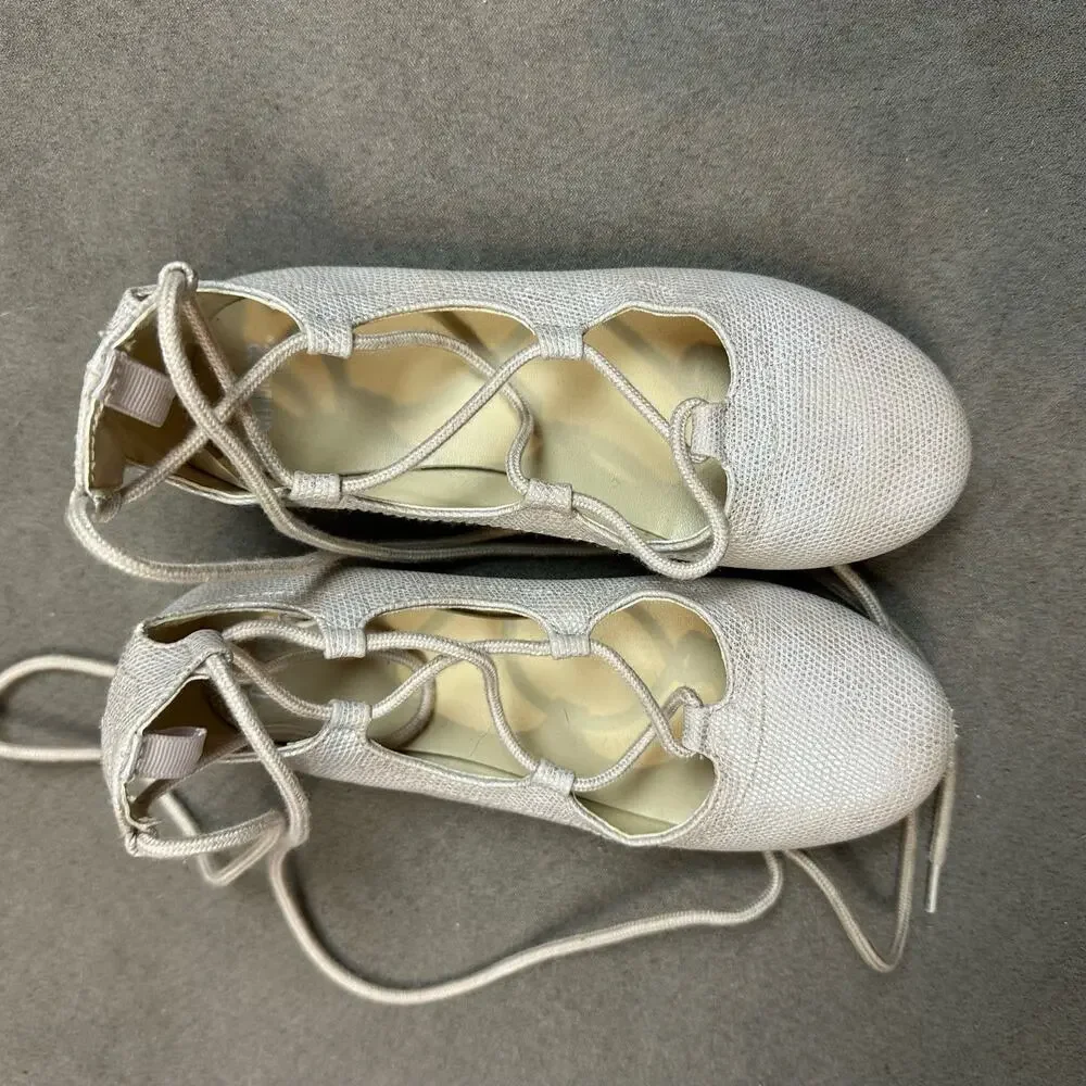 Gymboree Lace-Up Ballet Flats Shoes Girls Size 13 Elegant Formal Evening